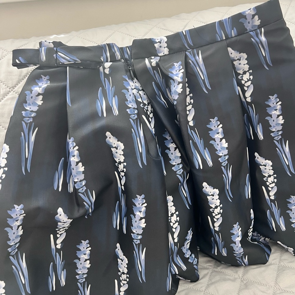 Kids Formal Floral Skirt in Black and Blue